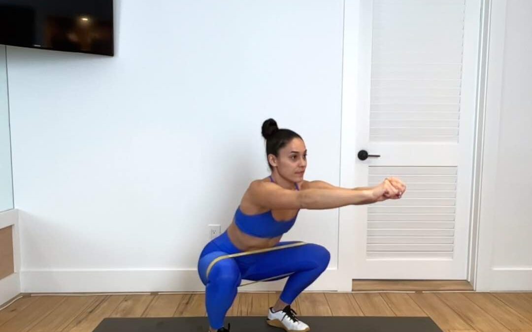 squat with a resistance band